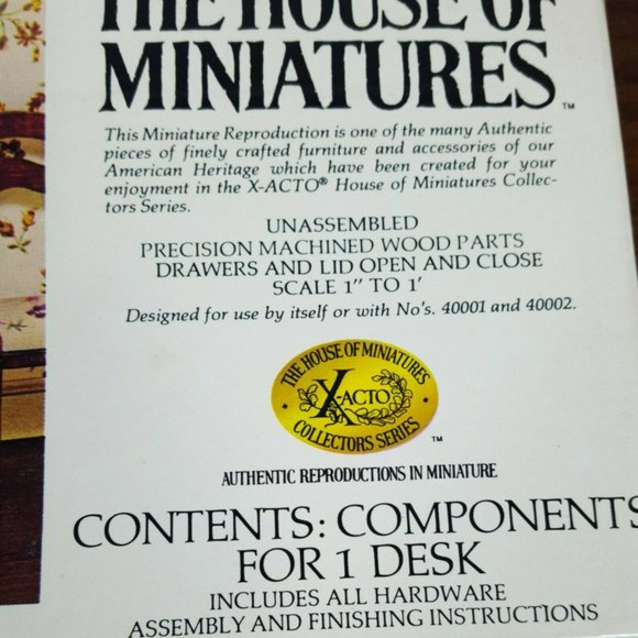 House Of Miniatures Chippendale Desk Circa 1750-90 Dollhouse Kit 40017 NEW open - Picture 3 of 4